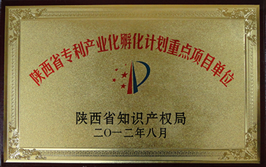 陜西省專利產業化孵化計劃重點項目單位（2012）